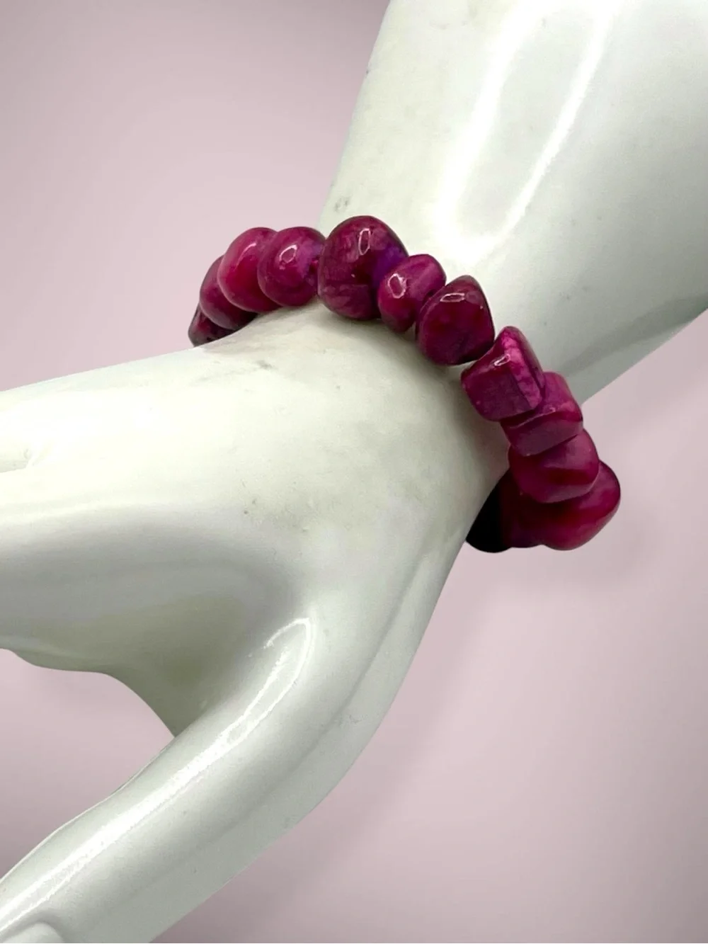 Dyed Agate Organic Nugget Beaded Stretch Bracelet